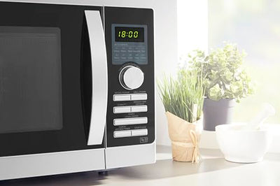 Sharp R843INW 4-in-1 Mikrowelle mit Heißluft, Grill und Konvektion/ 25 L/ 800 W/ 1000 W Infrarotgrill/ 2500 Konvection/ 10 Automatikprogramme/ Pizza-Programm/ Metalldrehteller (30 cm)/ silber