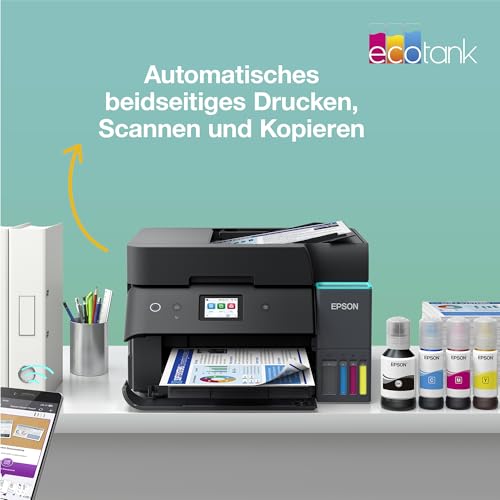 Epson EcoTank ET-4950 A4-Multifunktionsdrucker mit Wi-Fi & AirPrint Tintentank, automatischem Dokumenteneinzug, Duplexdruck, Scannen, Kopieren & Fax, bis zu 3 Jahre Tinte im Lieferumfang enthalten