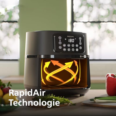 Philips Airfryer 5000 Serie XXL, 7,2L (1,4Kg), 16-in-1 Airfryer, Wifi Verbunden, 90% Weniger Fett Mit Rapid Air Technologie, Rezepte-App (HD9285/90)