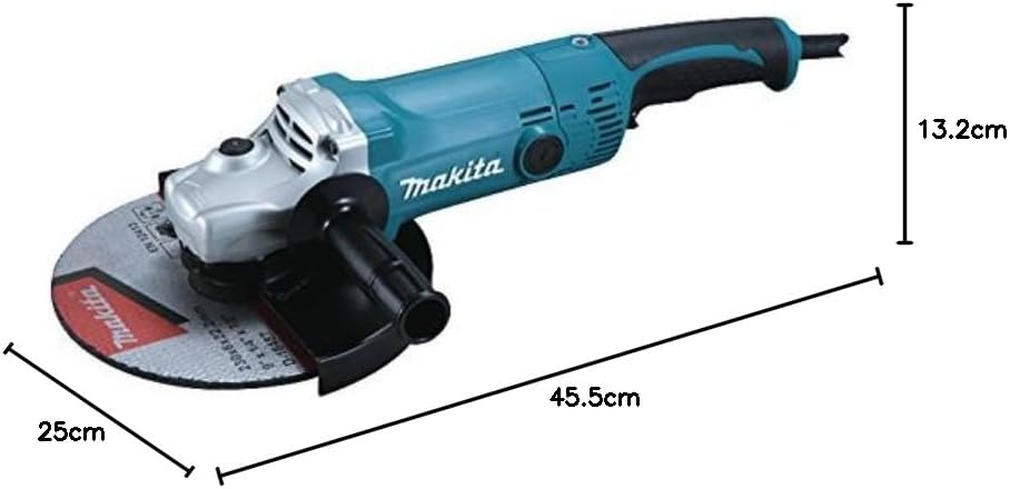 Makita GA9050R Winkelschleifer 230 mm, 2.000 W, Schwarz, Cyan, Silber, (L x B x H) 455 x 250 x 132 mm