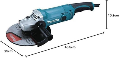 Makita GA9050R Winkelschleifer 230 mm, 2.000 W, Schwarz, Cyan, Silber, (L x B x H) 455 x 250 x 132 mm