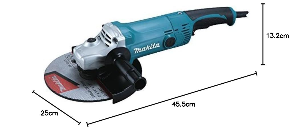Makita GA9050R Winkelschleifer 230 mm, 2.000 W, Schwarz, Cyan, Silber, (L x B x H) 455 x 250 x 132 mm