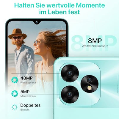 UMIDIGI A15C Smartphone Ohne Vertrag 2023, 4G Handy Ohne Vertrag, Octa-Core 16GB(8GB+8GB)+128GB/1TB, 48MP+8MP, 6,7" HD+Display, 5000mAh, Dual SIM Android 13 Simlockfreie Handys, NFC/Face ID/OTG/GPS