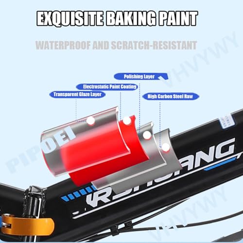 Wmmner 18/20/22/24 Zoll Mountainbike, Folding Bikes With High Carbon Steel Body For Adults Kids, Folding Bike With Shock Absorber Dual Disc Brake/Saphirblau/55,9 cm (22 Zoll)