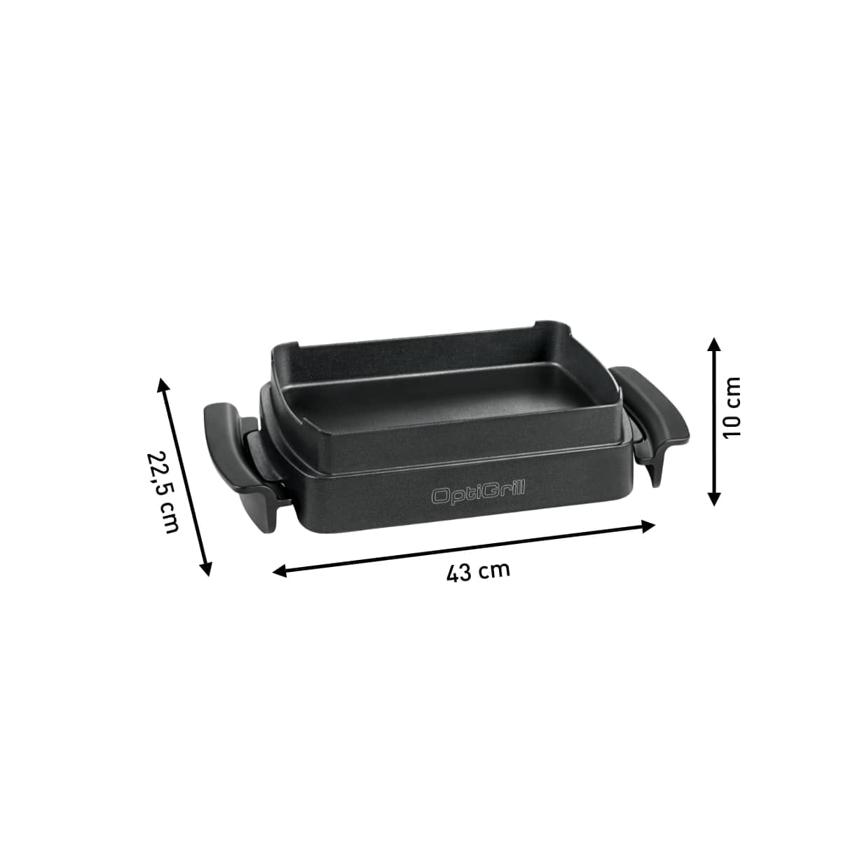 TEFAL OptiGrill Snacking & Baking Backschale, antihaftbeschichtet, wärmeisolierte Griffe, für Brot, Aufläufe, Süßes, etc., OptiGrill + und OptiGrill Elite, schwarz, Backschale XA725870