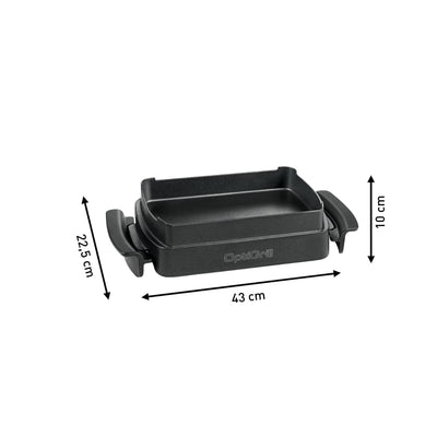 TEFAL OptiGrill Snacking & Baking Backschale, antihaftbeschichtet, wärmeisolierte Griffe, für Brot, Aufläufe, Süßes, etc., OptiGrill + und OptiGrill Elite, schwarz, Backschale XA725870