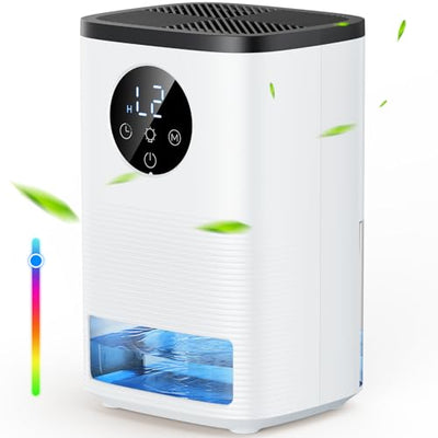 Luftentfeuchter Elektrisch Entfeuchter Keller 1600mL Raumentfeuchter klein Dehumidifier Automatisches Abtauen Mit 7 Farbe Nachtlicht Schlafmodus Entfeuchter Leise für Wohnung Badezimmer Schlafzimmer
