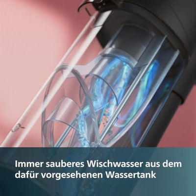 Philips Kabelloser Nass-Trockensauger AquaTrio 9000 Series, 3in1 Staubsaugen und Nasswischen, automatische Selbstreinigung, bis zu 45 Minuten Laufzeit und 185 m², 3 Reinigungsmodi, Schwarz (XW9384/01)