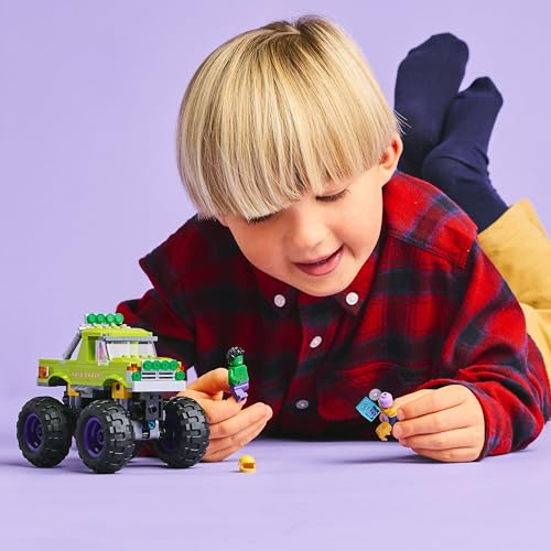 LEGO ǀ Marvel Hulk-Truck vs. Thanos - Superhelden-Bauspielzeug - Avengers-Fahrzeug und Minifiguren - Monstertruck für Mega-Spaß - Geschenk für Jungen und Mädchen ab 7 Jahren - 76312