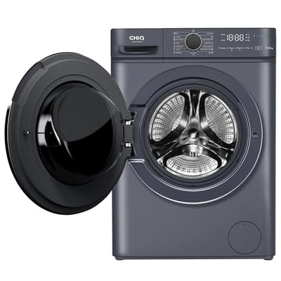 CHiQ Waschmaschine 7kg, InverterMotor, EEK A| 60x46,5x84cm, Große Tür| Eco, Speed Wash, Auto Clean, Kindersicherung|1200 U/Min, Washer Grau, CW07123863AX