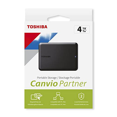 Toshiba Canvio Partner 4TB Portable 2.5'' Externe Festplatte, USB 3.2, Mac & Windows kompatibel. Xbox, PS4, PS5