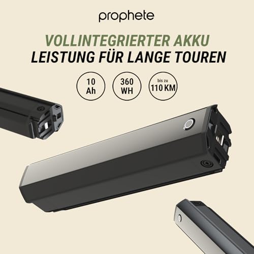 Prophete Geniesser 3.0 City E-Bike 28 Zoll - 360Wh - Integrierter Akku - Mittelmotor AEG - 7-Gang Nabenschaltung - HDY. Scheibenbremse - Rahmenhöhe 48 cm