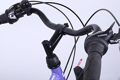 Talson 24 Zoll Fahrrad 21-Gang Shimano SCHALTUNG MIT Beleuchtung Lila-Weiss