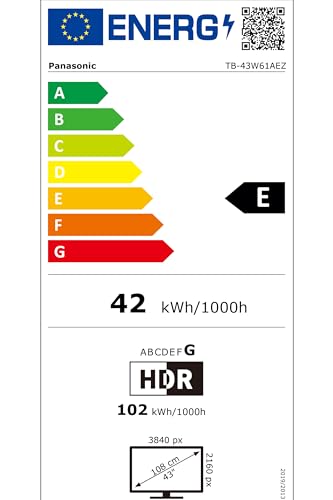Panasonic TB-43W61AEZ, W61 Serie, 43 Zoll, 4K Ultra HD LED Smart TV, 2025, TiVo, Dolby Vision & Atmos, Game Mode Plus, Alexa & Google Sprachsteuerung, Schwarz
