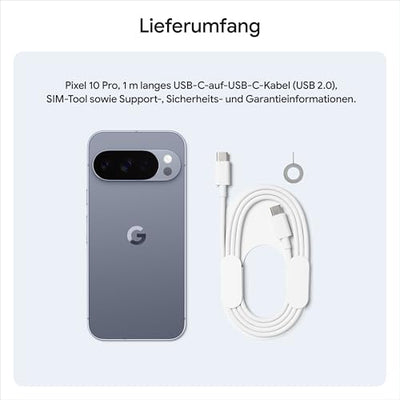 Google Pixel 10 Pro – Android-Smartphone ohne SIM-Lock, mit Gemini, Dreifach-Rückkamerasystem, mehr als 24 Stunden Akkulaufzeit und 6,3 Zoll großem Super Actua-Display – Moonstone, 512