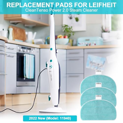 5 Stück Ersatzpad für Leifheit CleanTenso Power 2.0 Dampfreiniger 32x19.5cm Mikrofaser Dampfbesen Wischbezug für alle Böden Dampfmop Ersatz mit Klettunterseite für CleanTenso Power