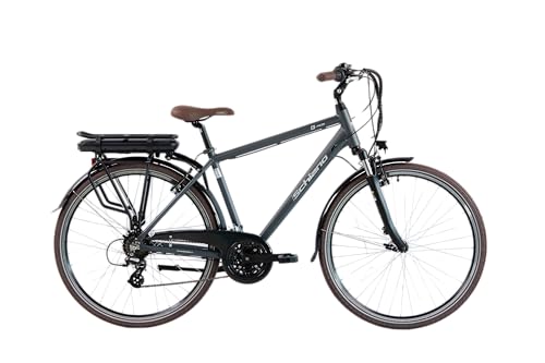 F.lli Schiano E-Ride, E Bike Trekking 28 Zoll, 36V 10.4Ah Abnehmbarer Akku, Motor 250W 40Nm, Trekking EBike für Herren, Schwarz