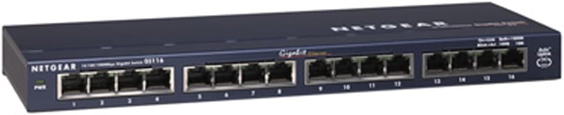 Netgear GS116GE Switch 16 Port Gigabit Ethernet LAN Switch (Plug-and-Play Netzwerk Switch, lüfterlos, robustes Metallgehäuse, ProSAFE Lifetime-Garantie)