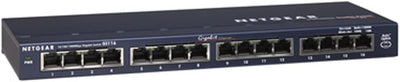 Netgear GS116GE Switch 16 Port Gigabit Ethernet LAN Switch (Plug-and-Play Netzwerk Switch, lüfterlos, robustes Metallgehäuse, ProSAFE Lifetime-Garantie)
