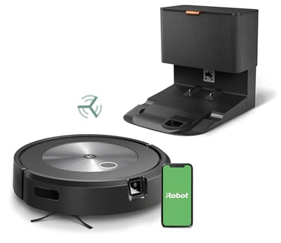 iRobot® Roomba® j7+ WLAN-fähiger Saugroboter mit automatischer Absaugstation, Kartierung und Zwei Gummibürsten für alle Böden -Objekterkennung und -vermeidung - Lernt und kartiert