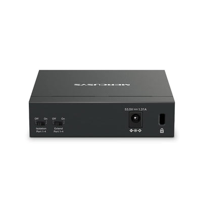 Mercusys MS105GP PoE Switch 5-Port Gigabit LAN Switch mit 4 PoE+ Ports (65 Watt, IEEE-802.3af/at PoE, lüfterlos, Plug-and-Play, Robustes Metallgehäuse)