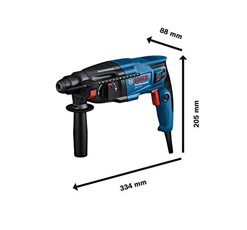 Bosch Professional Bohrhammer GBH 2-21 (mit SDS plus, inkl. Zusatzhandgriff, Maschinentuch, Tiefenanschlag, Handwerkoffer)