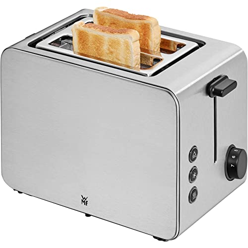 WMF Stelio Toaster 2 Scheiben Edelstahl, Doppelschlitz Toaster mit Brötchenaufsatz, Bagel-Funktion, 7 Bräunungsstufen, 900 W, Toaster edelstahl matt