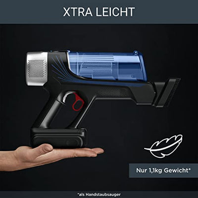 Rowenta RH20C2 X-Force Flex 9.60 Allergy Aqua kabelloser Akku-Stabstaubsauger | 100 Air Watt | herausnehmbarer Akku | bis zu 45 Min. Laufzeit | kompakt | Flex-Gelenk | LED-Düse | Blau/Schwarz