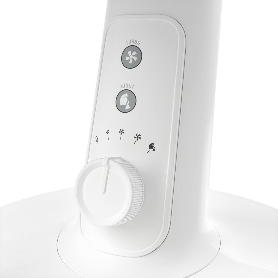 Rowenta VU2730 Turbo Silence Extreme+ Tischventilator | sehr leise und leistungsstark | 4 Geschwindigkeiten | Stille-Nacht-Modus | Turbo Boost | Automatische Oszillation | Weiß