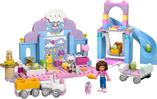 LEGO Gabby's Puppenhaus – Gabbys Katzenpflege Spielset – Kreatives Tier Spielzeug - Bauset mit Auto, Zug, Rutsche, Minifiguren & Zubehör – Kinder Geschenk für Mädchen ab 4 Jahren – 10796