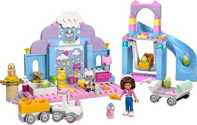 LEGO Gabby's Puppenhaus – Gabbys Katzenpflege Spielset – Kreatives Tier Spielzeug - Bauset mit Auto, Zug, Rutsche, Minifiguren & Zubehör – Kinder Geschenk für Mädchen ab 4 Jahren – 10796