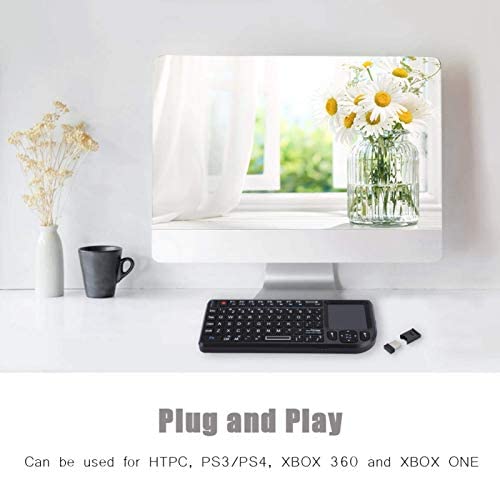 Socobeta 2,4 GHz Wireless Touchpad-Tastatur Wiederaufladbare Ultra Thin USB-Tastatur mit Hintergrundbeleuchtung