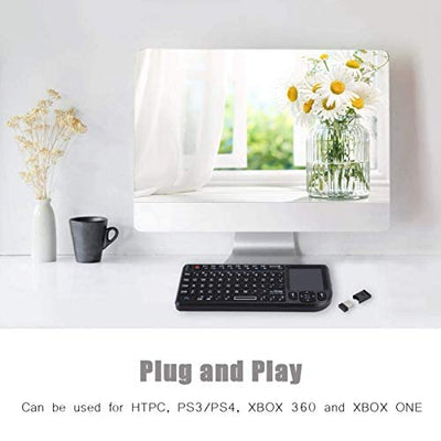Socobeta 2,4 GHz Wireless Touchpad-Tastatur Wiederaufladbare Ultra Thin USB-Tastatur mit Hintergrundbeleuchtung