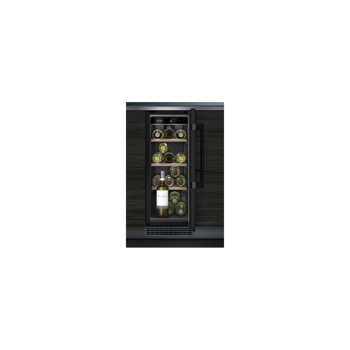 Siemens KU20WVHF0 iQ500 Weinkühlschrank, 82 x 30 cm, 21 Flaschen, Temperatur: 5-20 °C, 58 L, Black