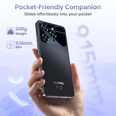 OUKITEL C6 5G Smartphone Ohne Vertrag, 24GB RAM+256GB/1TB ROM Handy Ohne Vertrag, 6.8'' HD+90Hz, 5150mAh, Android 15 Simlockfreie Handys, 50MP Kamera Smartphone, Dual 5G SIM/GPS/Face ID/Fingerabdruck