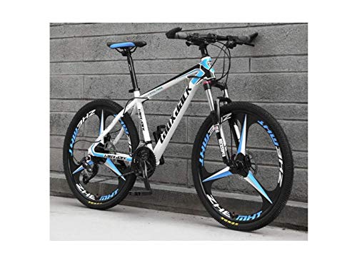 Wmmner Mountainbike, 66 cm (26 Zoll), mit Integralrad, Unisex, Federung, Mountainbike, 21 Gänge, 24 Gänge, 27 Gänge, Weißblau, 21 Gänge