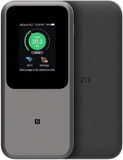 ZTE MU5120 – der leistungsstärkste tragbare 5G-WLAN-Hotspot, riesiger 10000-mAh-Akku, 18 W Reverse Charge, NFC, 2,4-Zoll-Touchscreen, verbindet 64 Geräte – SIM-Slot entsperrt