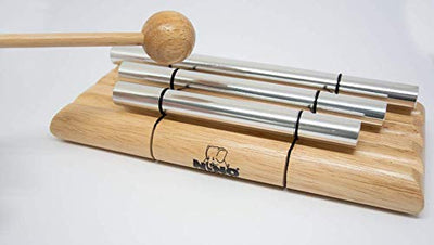 Nino Percussion Energy Chimes Musikinstrument – mit 3 Klangstäben – inklusive Schlägel – für Kinder ab 3 Jahren – Holz und Aluminium, Natur (NINO580)