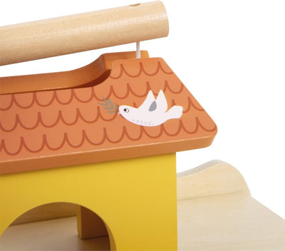 small foot Steckspiel Arche Noah „Safari“, Motorikspielzeug aus Holz mit 15 Tierfiguren, Taufgeschenke für Mädchen und Jungen, für Kinder ab 12 Monaten, 12456