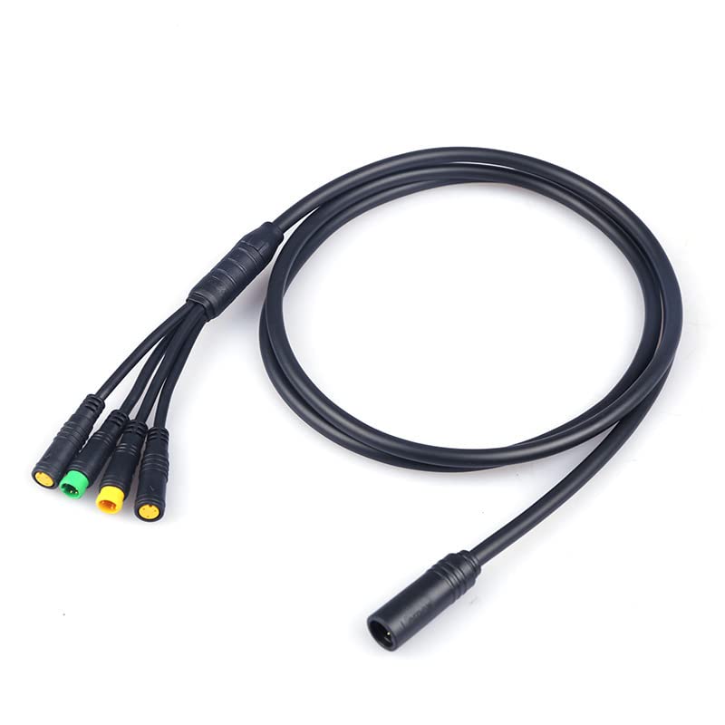 mumisuto Elektrofahrrad 1T4 Kabel, Nylon Wasserdicht 1T4 Elektrofahrrad Kabelbaum Gangsensor Verlängerungskabel 8-poliger Stecker für BAFANG BBS01/BBS02 M
