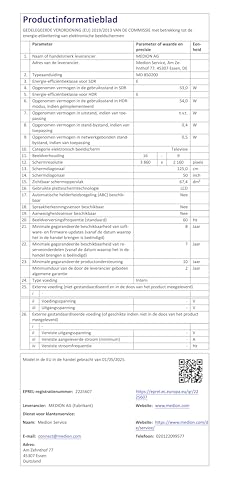 MEDION 125,7 cm (50 Zoll) Ultra HD Fernseher (Smart-TV, HDR10, VIDAA Store, Netflix, Prime Video, Disney+, DAZN, Paramount+, HbbTV, PVR, Bluetooth, MD 850200)