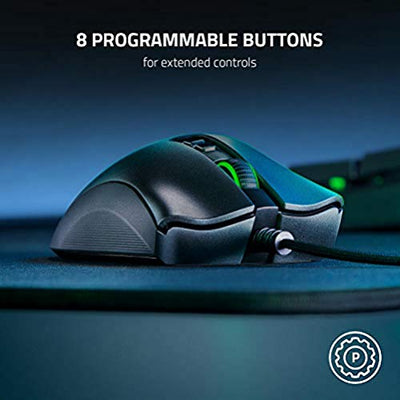 Razer DeathAdder V2 - Kabelgebundene USB-Gaming-Maus mit Optischen Mausschaltern (Focus+ 20K optischer Sensor, 8 Programmierbare Tasten, 5 On-Board-Speicherprofile) Schwarz