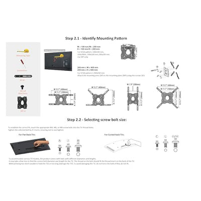 Amazon Basics TV-Halterung/Wandhalterung, schwenkbar, neigbar, für 26–55 Zoll Curved und Flach-TV oder Monitor bis 36 kg, max. VESA 400 x 400 mm, Schwarz