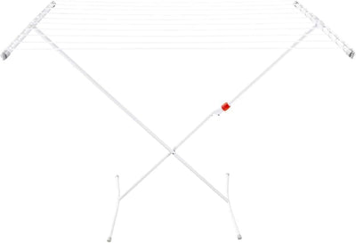 Leifheit Standtrockner Classic 100 Easy, schmaler Wäscheständer mit 10 m Trockenlänge für 1 Waschmaschineneladung, standfester Trockenständer mit Kindersicherung und Fußkappen, Wäscheständer