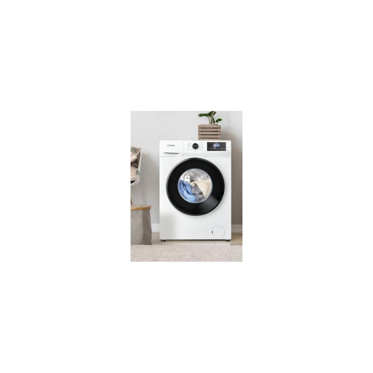 Bomann® Waschmaschine 8kg | max. 1400 U/min | 10 Jahre Motor-Garantie | robuster, leiser & langlebiger Invertermotor | 15 Waschprogramme | LED-Display | Washing Machine mit Dampffunktion | WA 7185
