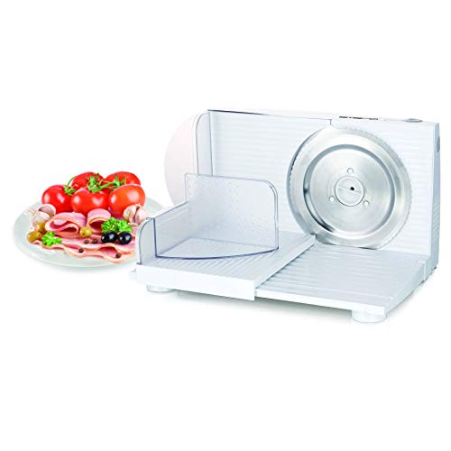 Emerio Allesschneider"Made in EU" MS-125000, Edelstahl Messereinheit in Deutschland produziert, einstellbar 0-17mm, BPA frei, platzsparend klappbar, mit Sicherheitsschalter, Eco 100Watt, Weiß