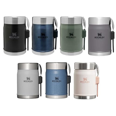 Stanley Classic Legendary Thermobehälter für Essen mit Göffel 400 ml - Hält 7 Stunden Heiß oder Kalt - Edelstahl Warmhaltebehälter Essen - BPA-Frei - Spülmaschinenfest - Charcoal