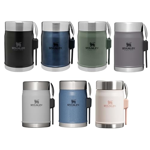 Stanley Classic Legendary Thermobehälter für Essen mit Göffel 400 ml - Hält 7 Stunden Heiß oder Kalt - Edelstahl Warmhaltebehälter Essen - BPA-Frei - Spülmaschinenfest - Rose Quartz