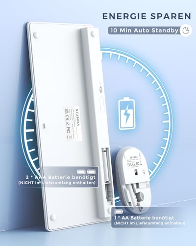 seenda Funktastatur mit Maus, Kleine Tastatur Maus Set kabellos mit USB Empfänger für PC/Laptop/Desktop/TV, Ultradünne 70% Tastatur mit QWERTZ Layout, Weiß & Silber