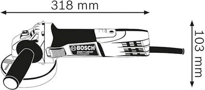 Bosch Professional Winkelschleifer GWS 7-125 (Scheiben-Ø 125mm, Leistung 720 Watt, inkl. Zusatzhandgriff, Aufnahmeflansch, Schutzhaube, Spannmutter, Zweilochschlüssel)